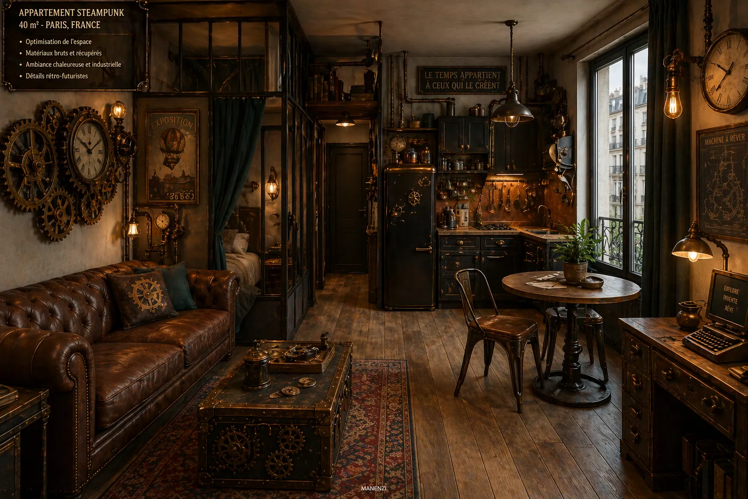 déco steampunk appartement manenzi