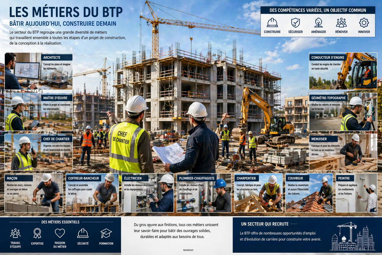 métiers dans le btp manenzi
