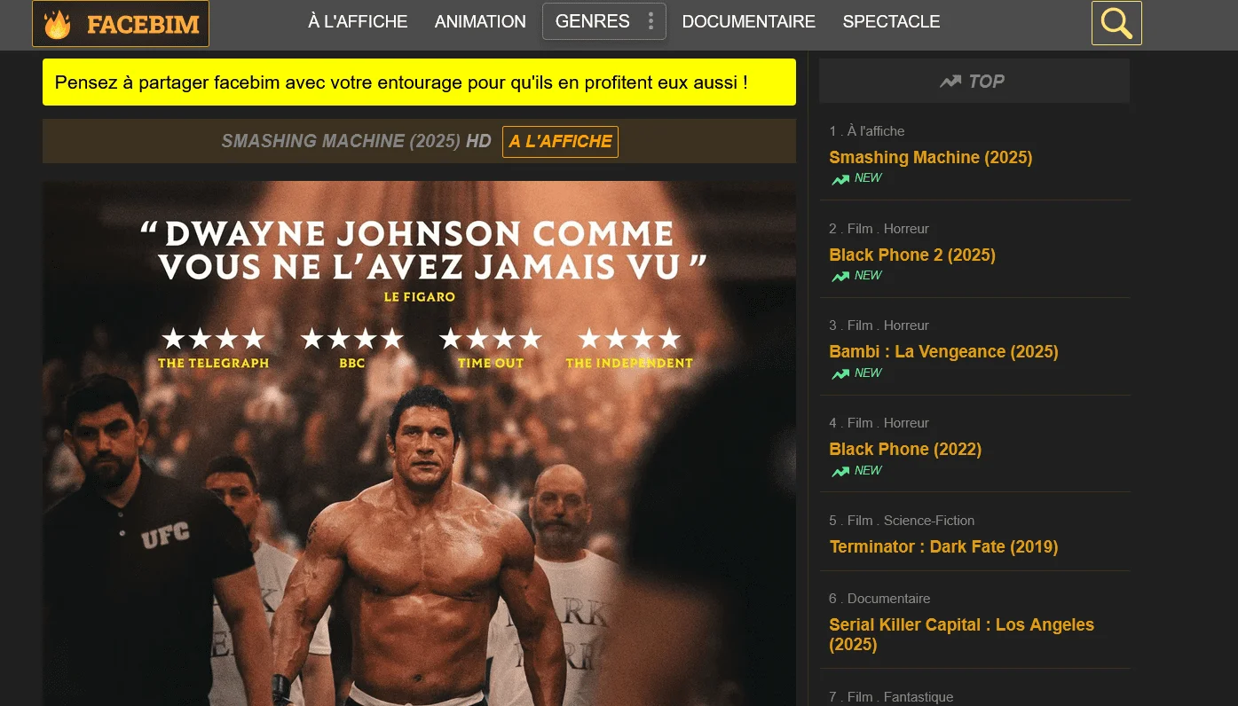 facebim site de streaming